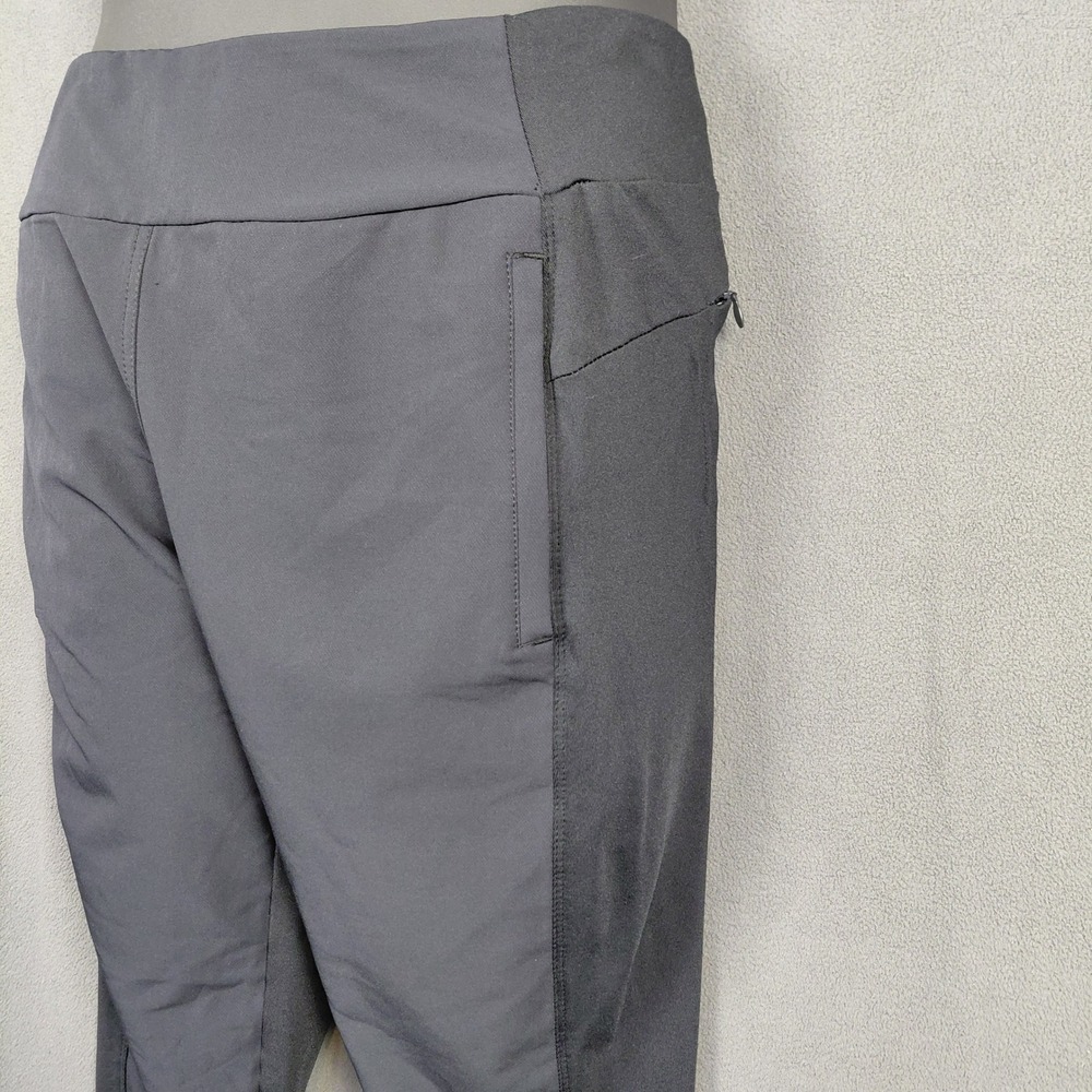 Womens Lg Black Mondetta Hybrid Joggers High‎ Rise Zippered Pockets Active Pants
